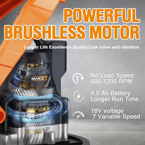 MAXXT Cordlees Drywall Sander with Vacuum Dust Collection, Brushless Electric Wall Sander with 7 Variable Speed Foldable Telescopic, Popcorn Ceiling Removal Tool, 2 Pack 4.0 Ah Battery and Charger in Kuwait
