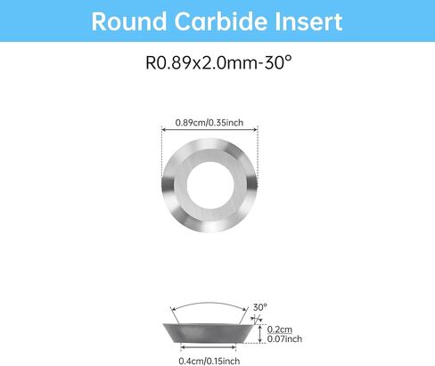 3 Pcs 8.9mm Round Carbide Carbide Inserts, Replacement Indexable Cutters Knives for Woodturning, Hollower Tools, Woodworking DIY in Kuwait