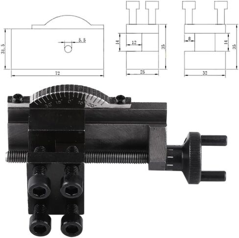 Lathe Tool Post Assembly Lathe Compound Rest Mini Lathe Tool Holder Accessories 30 Degree Rotatable for Mini Lathe in Kuwait
