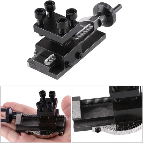 Lathe Tool Post Assembly Lathe Compound Rest Mini Lathe Tool Holder Accessories 30 Degree Rotatable for Mini Lathe in Kuwait
