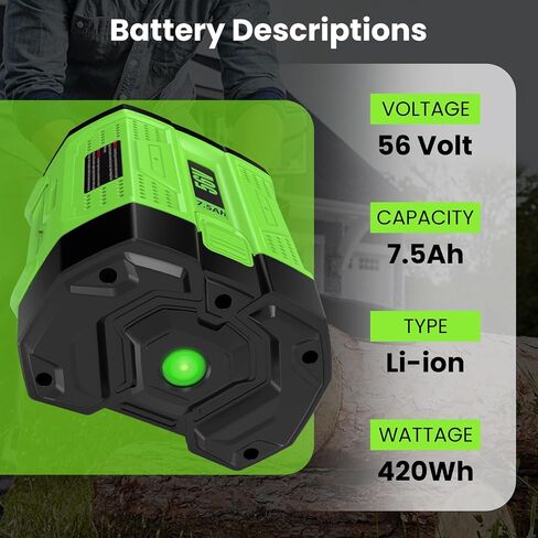 BA2800 7.5Ah Replacement for EGO Battery(7.5Amps-1P) | Compatible with EGO Battery 56V 7.5 Ah BA2800T BA4200T BA5600T BA1400 in Kuwait