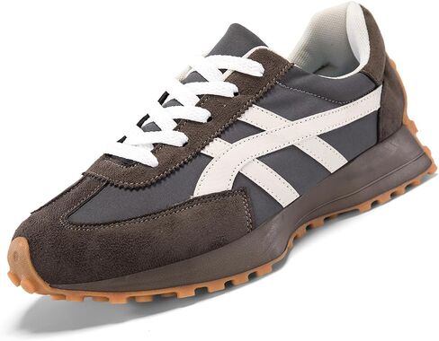 Women's Retro Running Shoes, Suede Lightweight Lace-Up Sneakers | Retro Suede Upper | Gum Rubber Non-Slip Sole | Lace-Up Fit | Lightweight Cushioned Build | Walking Running Tennis Gym in Kuwait