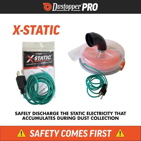 Dustopper X-Static Grounding Kit – Anti Static Ground Wire for Cyclone Dust Collector Kit, Shop Vacuum Grounding Plug for Wet Dry Vacuum Cleaner & Dust Collection Systems in Kuwait