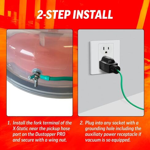 Dustopper X-Static Grounding Kit – Anti Static Ground Wire for Cyclone Dust Collector Kit, Shop Vacuum Grounding Plug for Wet Dry Vacuum Cleaner & Dust Collection Systems in Kuwait