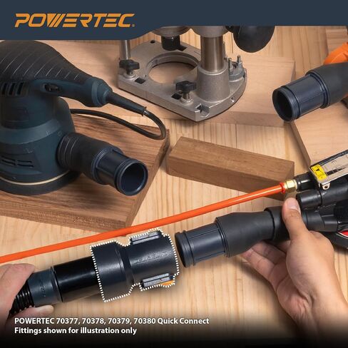 POWERTEC Dust Collection Fitting with Quick-Change Adapter for Shop Vacuum Hoses & Fittings Ranging from 2-1/2" to 1-1/2" (70479) in Kuwait
