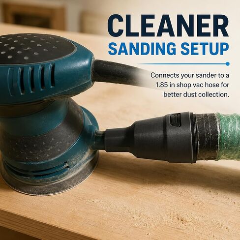 SplashNColor Vacuum Hose Adapter for Makita Sanders BO5030 BO3710 BO5041 – 1.85" Shop Vac Dust Collection | Quick Connect Friction Fit | Workshop Cleanup Tool Attachment in Kuwait