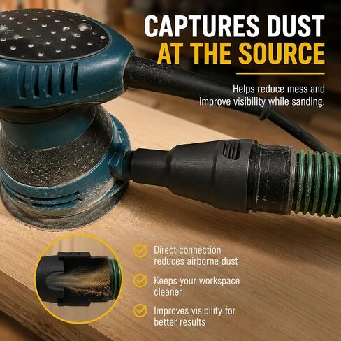 SplashNColor Vacuum Hose Adapter for Makita Sanders BO5030 BO3710 BO5041 – 1.85" Shop Vac Dust Collection | Quick Connect Friction Fit | Workshop Cleanup Tool Attachment in Kuwait