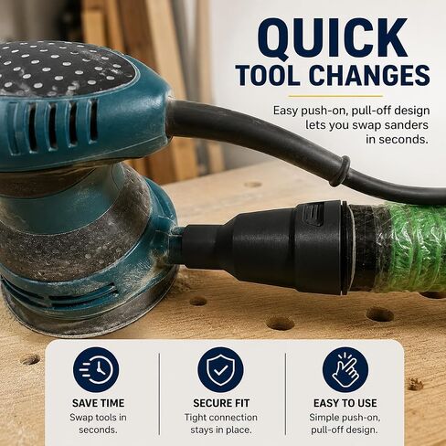 SplashNColor Vacuum Hose Adapter for Makita Sanders BO5030 BO3710 BO5041 – 1.85" Shop Vac Dust Collection | Quick Connect Friction Fit | Workshop Cleanup Tool Attachment in Kuwait