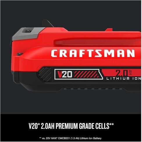 CRAFTSMAN V20 2Ah Lithium Ion Power Tool Battery 2-Pack and Charger Starter Kit (CMCB202-2CK) in Kuwait