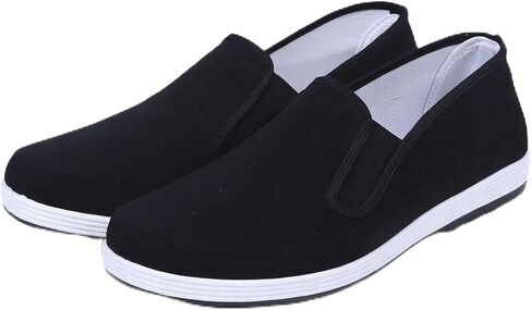 WUIWUIYU Mens Womens Black Kung-Fu Shoes Slip-On Martial Art Tai-Chi Soft Flats House Slippers in Kuwait