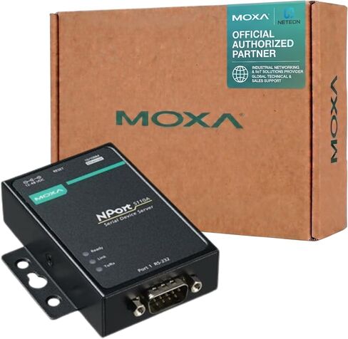 MOXA NPort 5110A-T - 1 وحدة تحكم بالمنافذ، 10/100 Ethernet, RS-232, DB9 Male, -40 to 75øC درجة حرارة التشغيل in Kuwait