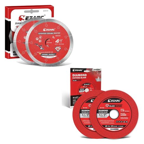 EZARC 4.5 inch Diamond Blade, Advanced Ceramic Diamond Porcelain Cutting Blades for Angle Grinder& EZARC Glass Cutting Disc, Ultra Thin Diamond Saw Blade for Smooth Fast Cutting Ceramic Tile Cutting in Kuwait