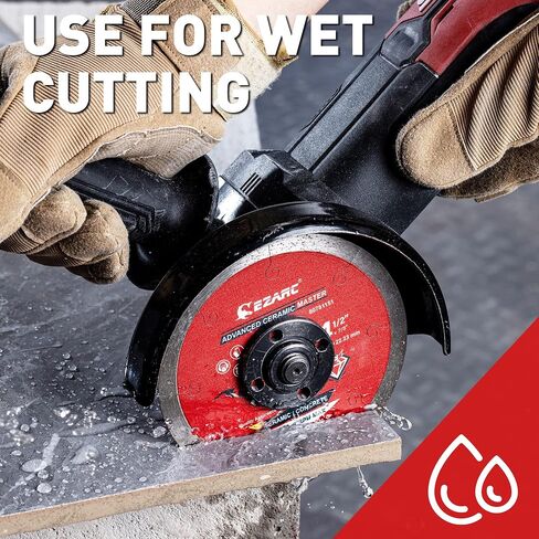 EZARC 4.5 inch Diamond Blade, Advanced Ceramic Diamond Porcelain Cutting Blades for Angle Grinder& EZARC Glass Cutting Disc, Ultra Thin Diamond Saw Blade for Smooth Fast Cutting Ceramic Tile Cutting in Kuwait