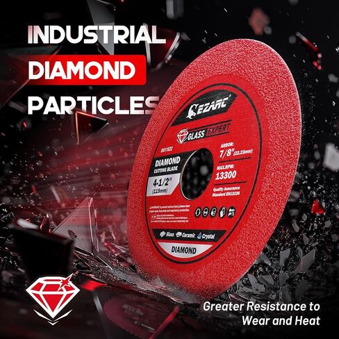 EZARC 4.5 inch Diamond Blade, Advanced Ceramic Diamond Porcelain Cutting Blades for Angle Grinder& EZARC Glass Cutting Disc, Ultra Thin Diamond Saw Blade for Smooth Fast Cutting Ceramic Tile Cutting in Kuwait