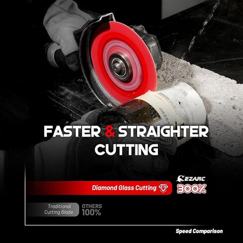 EZARC 4.5 inch Diamond Blade, Advanced Ceramic Diamond Porcelain Cutting Blades for Angle Grinder& EZARC Glass Cutting Disc, Ultra Thin Diamond Saw Blade for Smooth Fast Cutting Ceramic Tile Cutting in Kuwait