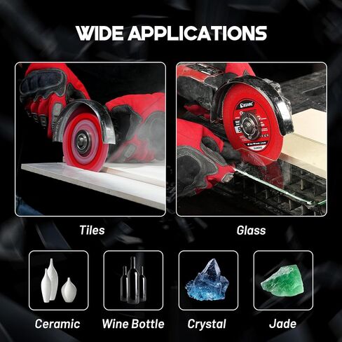 EZARC 4.5 inch Diamond Blade, Advanced Ceramic Diamond Porcelain Cutting Blades for Angle Grinder& EZARC Glass Cutting Disc, Ultra Thin Diamond Saw Blade for Smooth Fast Cutting Ceramic Tile Cutting in Kuwait