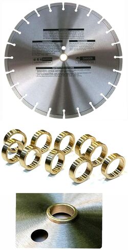 TS400 TS420 TS700 TS800 Blade Arbor Adapter Reducer Ring 20mm Part 0000 708 4200 (10 Pack) with 14" Diamond Blade Segmented General Purpose Dry or Wet Cutting of Concrete, Block, Paver, Brick in Kuwait
