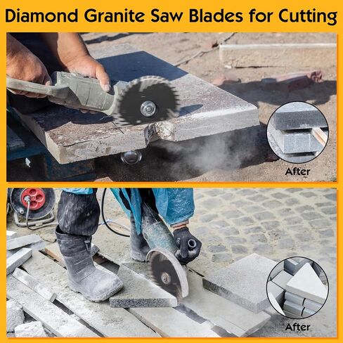 5" Diamond Saw Blades,Angle Grinder Stone, Marble, Concrete, Masonry Tile 125mm Cutting Disc with Slant Protection Teeth, 5/8"-11 Threaded, Wet/Dry Use in Kuwait
