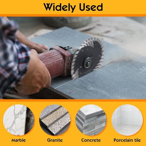5" Diamond Saw Blades,Angle Grinder Stone, Marble, Concrete, Masonry Tile 125mm Cutting Disc with Slant Protection Teeth, 5/8"-11 Threaded, Wet/Dry Use in Kuwait