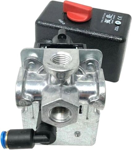 E106003 4-PORT PRESSURE Control SWITCH for HUSKY AIR COMPRESSOR | Industrial COMPRESSOR ADJUSTABLE PRESSURE SWITCH W/ UNLOADER VALVE & ON/OFF LEVER, 105-135 PSI, 120/240 V in Kuwait