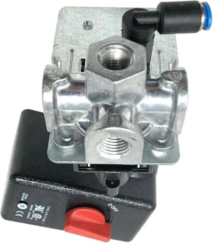 E106003 4-PORT PRESSURE Control SWITCH for HUSKY AIR COMPRESSOR | Industrial COMPRESSOR ADJUSTABLE PRESSURE SWITCH W/ UNLOADER VALVE & ON/OFF LEVER, 105-135 PSI, 120/240 V in Kuwait