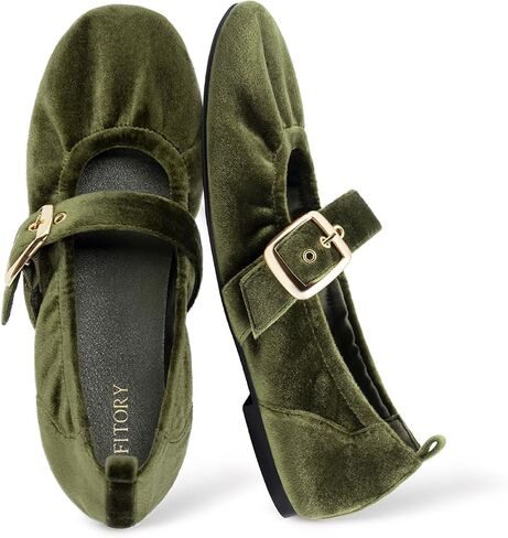 FITORY Mary Jane Shoes Ballet Flats for Women Dressy Casual Business | Ballerina Closed Toe, Comfortable, Formal, Ladies, Cute, velvet, trendy, slip on in Kuwait