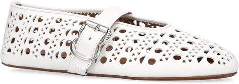 Women Mary Jane Ballet Flats Cutout Perforated Round Toe Buckle Strap Casual Flat Shoes for Daily Work Street Wear in Kuwait