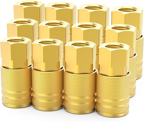 ChillWaves 1/4-Inch Brass Male Industrial Coupler,1/4" NPT Male 6-Ball Quick Connect Air Coupler Air Hose Fittings(12-PACK) in Kuwait