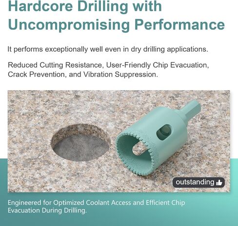 CATITO 13PCS Diamond Hole Saw, Tile Drill Bit Kit with Serrated Brazed Core Drill Bit Set for Hollow Drill Sawing of Ceramics, Glass, Tile, Plaster, Marble and Granite in Kuwait