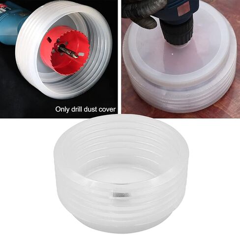Drill Dust Cover - Drill Dust Collector Hole Saw Accessories Home Ash Bowl Drill Dust Cover Easy Operate Hole Saw Accessories Elastic Sealing in Kuwait