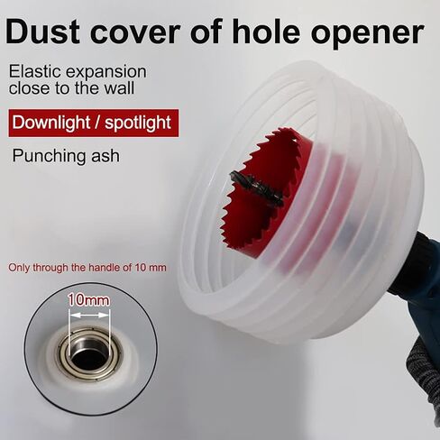 Drill Dust Cover - Drill Dust Collector Hole Saw Accessories Home Ash Bowl Drill Dust Cover Easy Operate Hole Saw Accessories Elastic Sealing in Kuwait