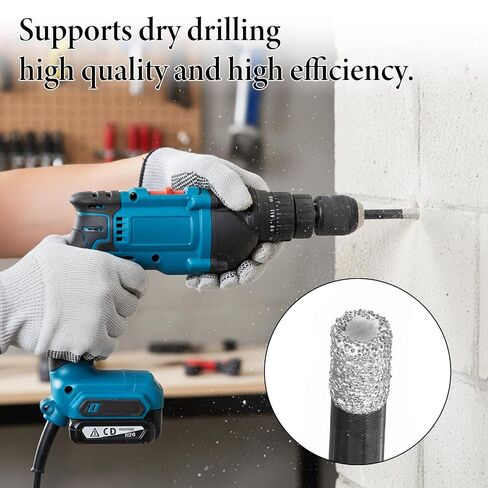 5 PCS 1/4 Hex Shank Core Drill Bits, Diamond Core Drill Bits Set, Diamond Hole Saw, Vacuum Brazed, 6mm Hole Saw for Glass, Ceramic, Porcelain, Tiles, Marble in Kuwait