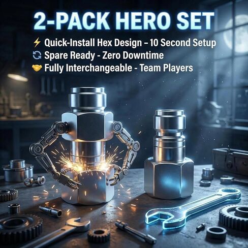 2 Pack S-1818 1/2" FNPT G Style Air Plug, High Flow Pneumatic Connector | Silver Steel 300 PSI 99 SCFM Air Compressor Fitting in Kuwait