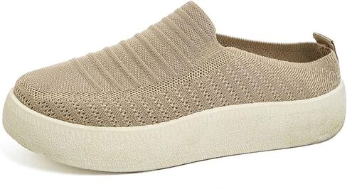 Women’s Knit Slip On Platform Mules Slides Fashion Mesh Breathable Round Toe Backless Clogs Shoes Summer Outdoor Casual Comfort Walking Shoes in Kuwait