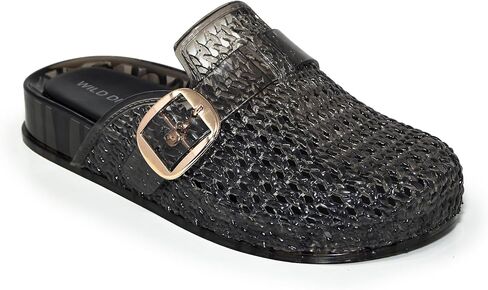 Wild Diva GENASA-02 Women’s Jelly Woven Buckle Mule Clogs Slides in Kuwait
