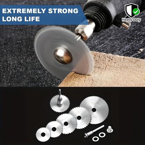 8 Pcs High-Speed Steel Mini Saw Blade Set for Drills & Rotary Tools – Heavy Duty Blades for Wood, Plastic, Copper, Aluminum & Metal Cutting, Compatible with Drill Presses & Rotary Machines (8PCS) in Kuwait