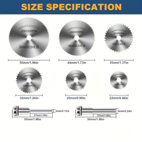 8 Pcs High-Speed Steel Mini Saw Blade Set for Drills & Rotary Tools – Heavy Duty Blades for Wood, Plastic, Copper, Aluminum & Metal Cutting, Compatible with Drill Presses & Rotary Machines (8PCS) in Kuwait