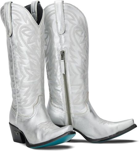 Lane Womens Smokeshow Embroidered Metallic Snip Toe Casual Boots Knee High Mid Heel 2-3" in Kuwait
