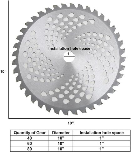 10 Inch Lawn Mower Blade, Brush Trimmer Blade Circular Saw Blade for Weeder | 3pcs Weed Eater Circular Blade, Replacement Blade for Lawn Mower, Carbide Alloy Weed Blade for Brush Cutter 40T, 60T, 80T in Kuwait