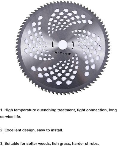 10 Inch Lawn Mower Blade, Brush Trimmer Blade Circular Saw Blade for Weeder | 3pcs Weed Eater Circular Blade, Replacement Blade for Lawn Mower, Carbide Alloy Weed Blade for Brush Cutter 40T, 60T, 80T in Kuwait
