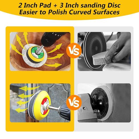 192Pack 2/3inch Wet Dry Sanding Disc Drill Polishing Kit Sanding Attachment, Headlight Restoration Kit, Hook and Loop Sandpaper Buffing Pads with Rotary Tools for Car Wood Metal in Kuwait