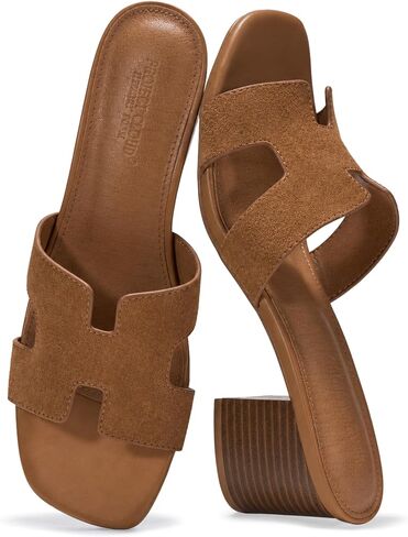 Project Cloud 100% Genuine Leather Block Heeled Sandals for Women (Opal) | Sandals Women Footwear - Memory Foam Insole & Non-Slip Womens Sandals Block Heels For Women - Womens Slides & Women's Sandals in Kuwait