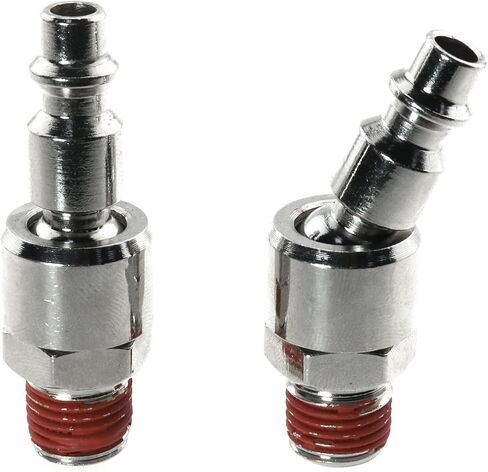 2PCS 1/4 Inch Swivel Air Tool Fittings Universal Industrial Air Compressor Hose Fittings Quick Connect Male NPT Plug Steel Galvanized Silver in Kuwait