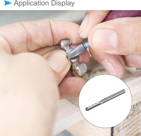Tungsten Carbide Rotary Burrs File, 1/8" Shank 1/8" Dia, Single Cut Cylinder Shape Rotary Burrs Tool - (Applications: for Metal Carving) in Kuwait