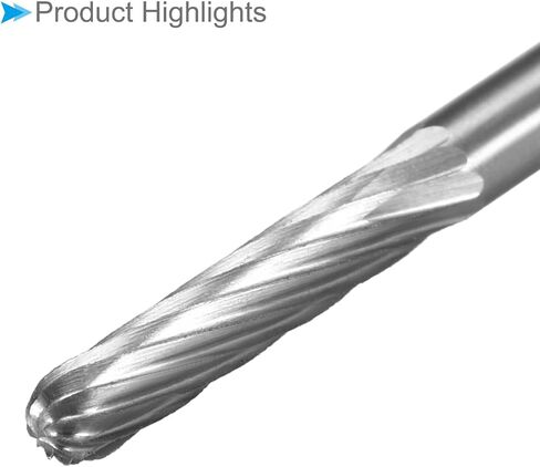 Tungsten Carbide Rotary Burrs File, 1/8" Shank 1/8" Dia, Single Cut Cylinder Shape Rotary Burrs Tool - (Applications: for Metal Carving) in Kuwait