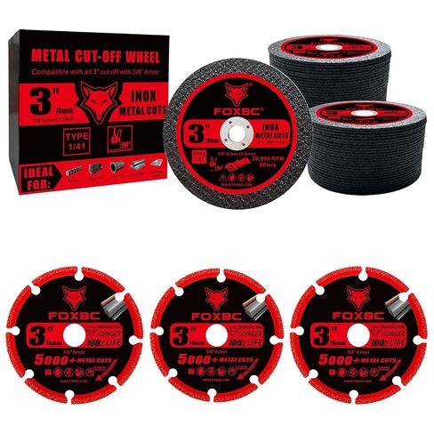 FOXBC 3 Inch Cut Off Wheel for Metal & Stainless Steel Cutting Disc - 53 Pack in Kuwait