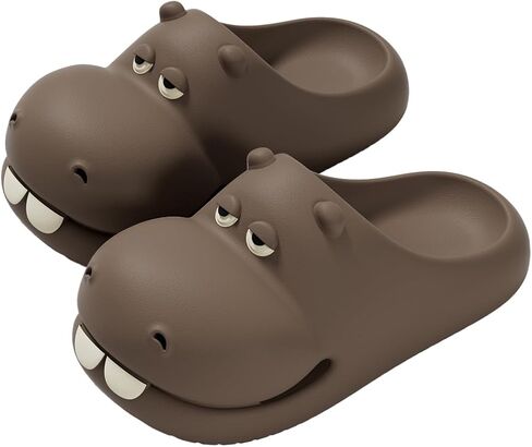 Cartoon Slippers Women Men Cute Hippo Dinosaur Cat Bunny Slides in Kuwait