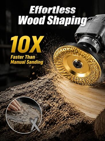 3pcs Tungsten Carbide Wood Carving Disc Set Grinding Wheel Polishing Pad for 4" or 4-1/2" Angle Grinder, 7/8" Arbor, Grinding Wheel, Wood Cutting and Shaping in Kuwait