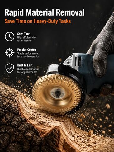 3pcs Tungsten Carbide Wood Carving Disc Set Grinding Wheel Polishing Pad for 4" or 4-1/2" Angle Grinder, 7/8" Arbor, Grinding Wheel, Wood Cutting and Shaping in Kuwait