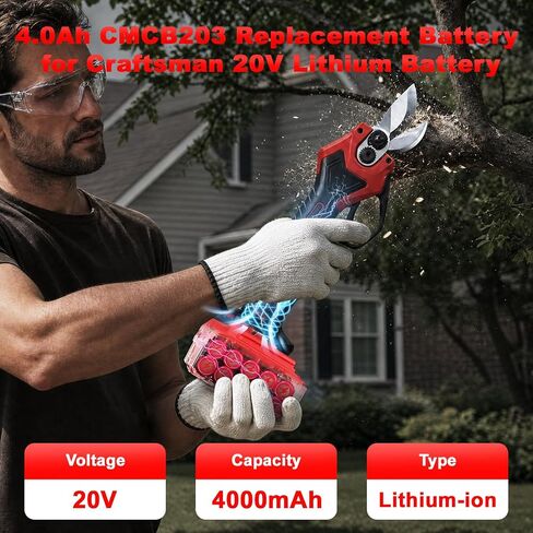 2Pack 4.0Ah Replacement for Craftsman 20V Battery and Charger Compatible with Craftsman 20 Volt Lithium V20 Battery CMCB201 CMCB202 CMCB203 CMCB204 CMCB205 CMCB206 Cordless Power Tools﻿ in Saudi Arabia